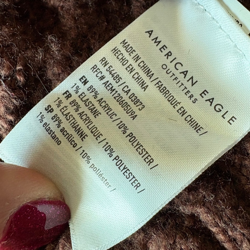 Vintage American Eagle Patchwork Cable Knit Sweat… - image 5